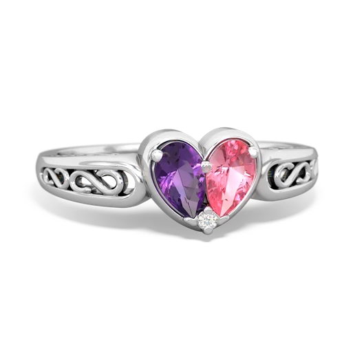 amethyst-pink sapphire filligree ring