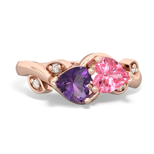 amethyst-pink sapphire floral keepsake ring