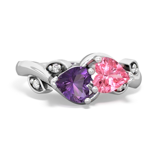 amethyst-pink sapphire floral keepsake ring