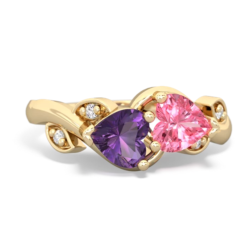 amethyst-pink sapphire floral keepsake ring