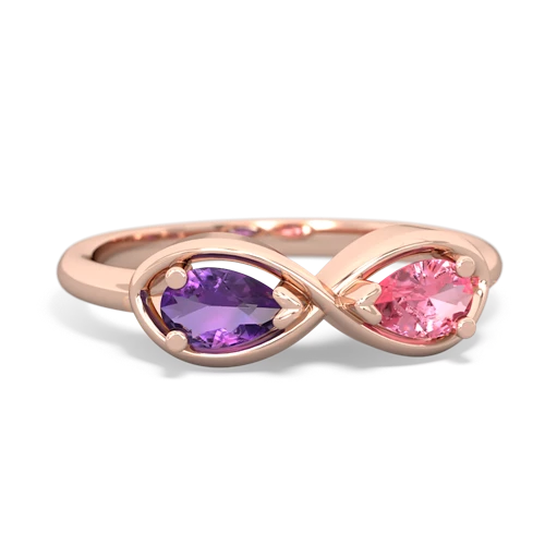 amethyst-pink sapphire infinity ring