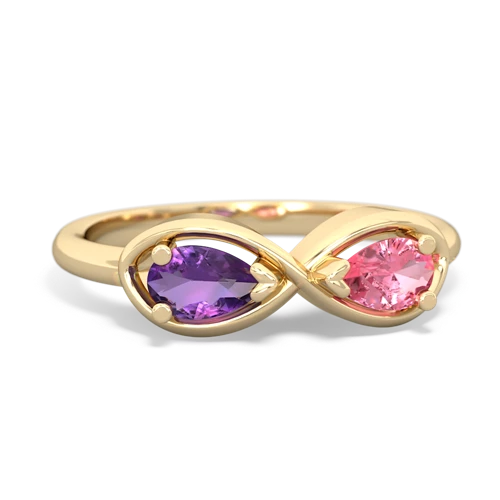 amethyst-pink sapphire infinity ring