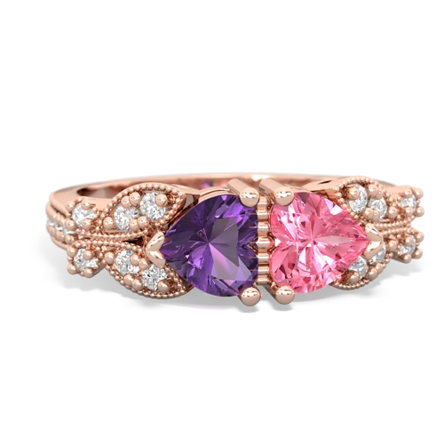 amethyst-pink sapphire keepsake butterfly ring