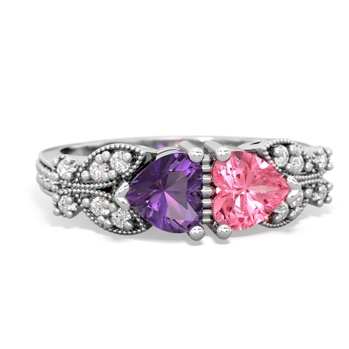 amethyst-pink sapphire keepsake butterfly ring