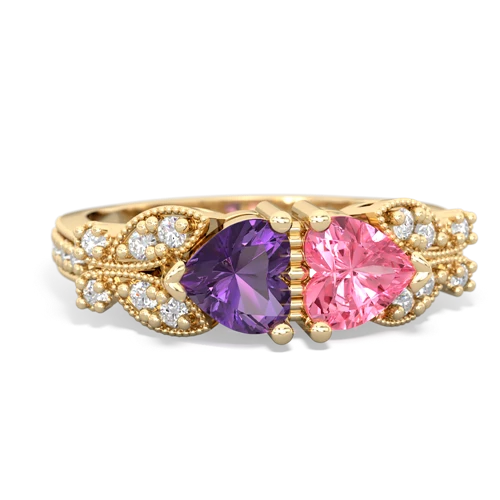 amethyst-pink sapphire keepsake butterfly ring