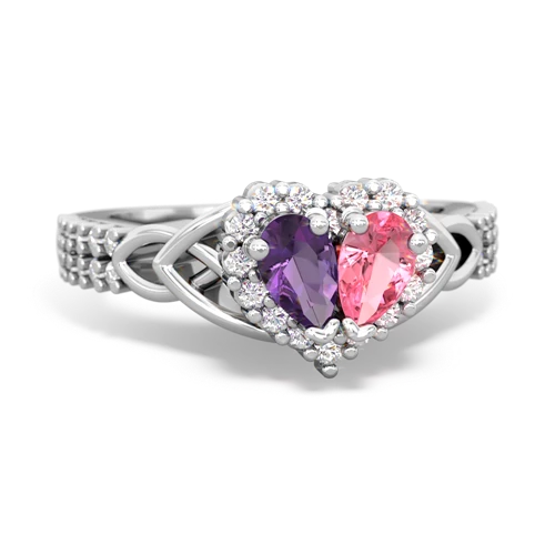 amethyst-pink sapphire keepsake engagement ring