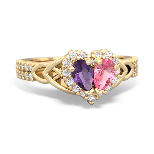amethyst-pink sapphire keepsake engagement ring