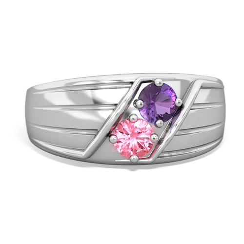 amethyst-pink sapphire mens ring