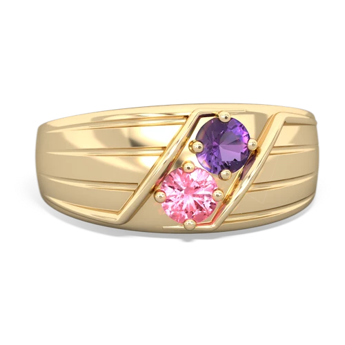 amethyst-pink sapphire mens ring