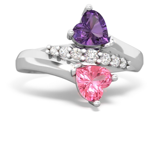 amethyst-pink sapphire modern ring