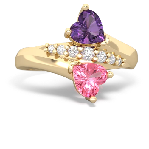 amethyst-pink sapphire modern ring