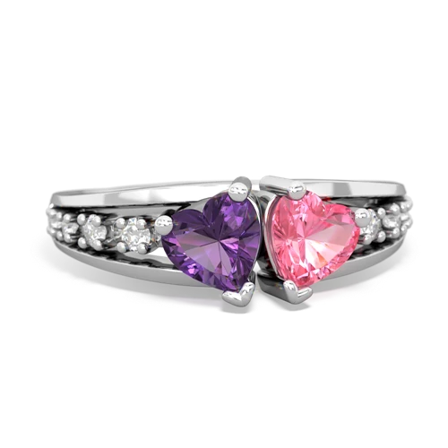 amethyst-pink sapphire modern ring