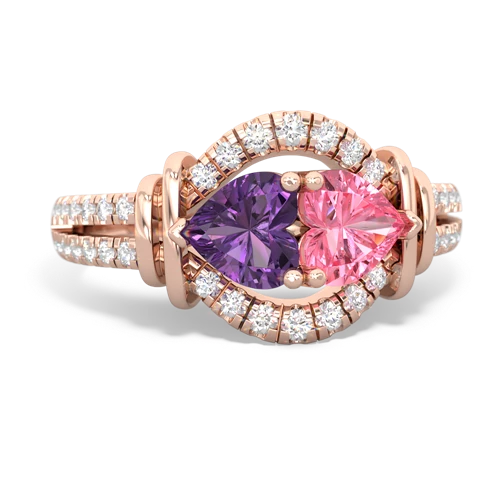 amethyst-pink sapphire pave keepsake ring