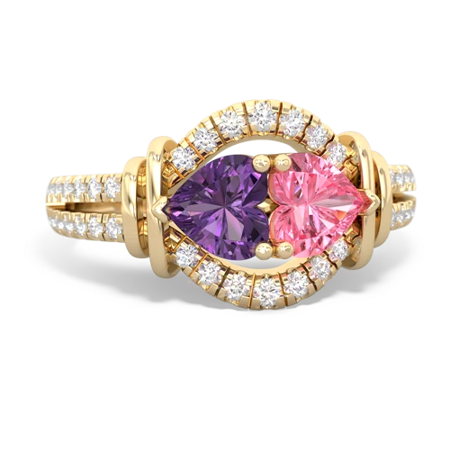 amethyst-pink sapphire pave keepsake ring