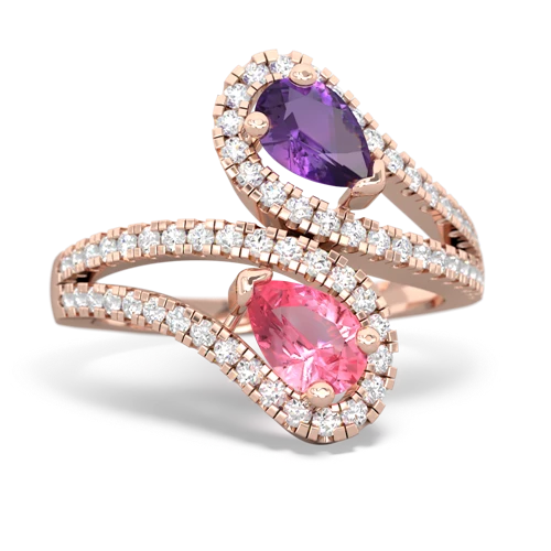 amethyst-pink sapphire pave swirls ring