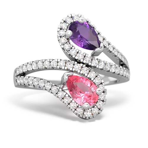 amethyst-pink sapphire pave swirls ring