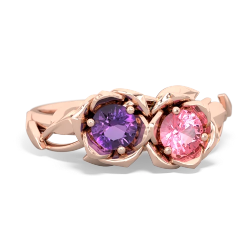 amethyst-pink sapphire roses ring