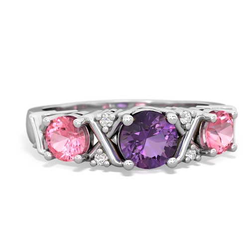 amethyst-pink sapphire timeless ring