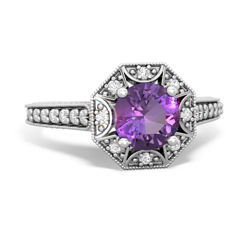 amethyst antique hexagon ring