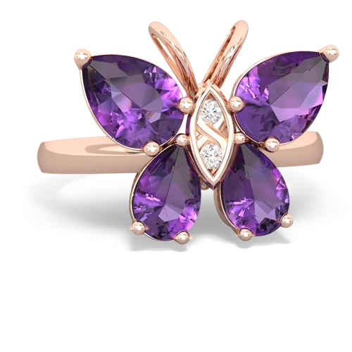 amethyst butterfly ring