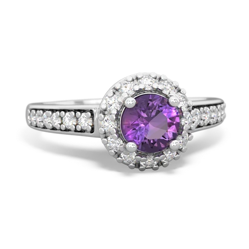 amethyst classic halo ring