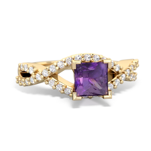 Amethyst Diamond Twist Genuine Amethyst ring Ring