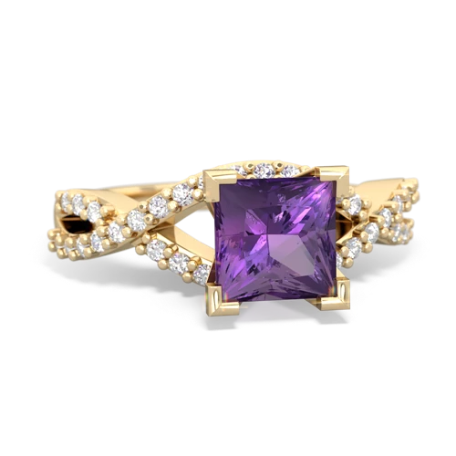 Amethyst Diamond Twist Genuine Amethyst ring Ring