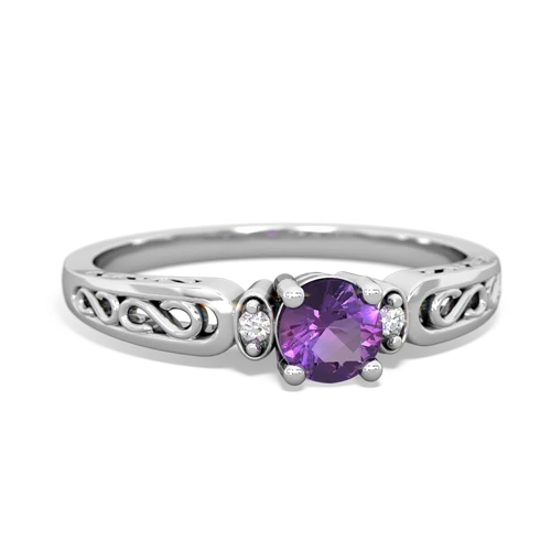 amethyst filligree ring