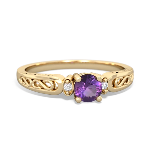 amethyst filligree ring