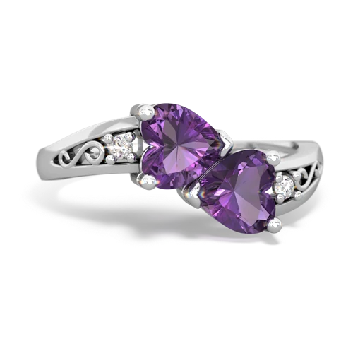 amethyst filligree ring