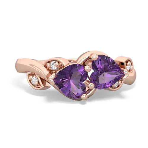 amethyst floral keepsake ring