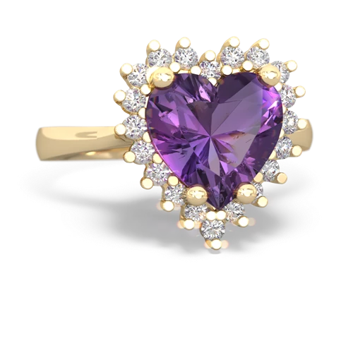 amethyst halo ring