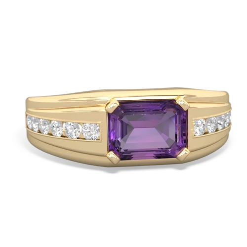 amethyst mens channel ring