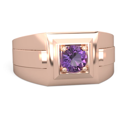 amethyst mens round ring