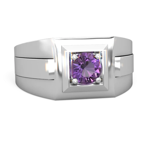 amethyst mens round ring