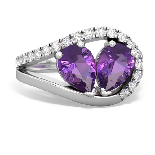 amethyst pave heart ring
