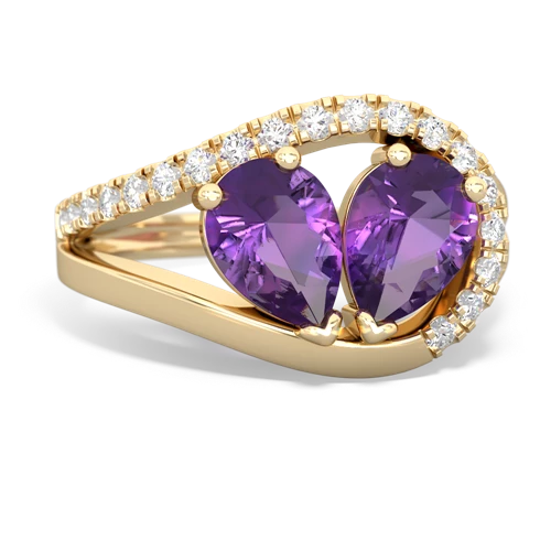 Amethyst Nestled Heart Keepsake Genuine Amethyst ring Ring