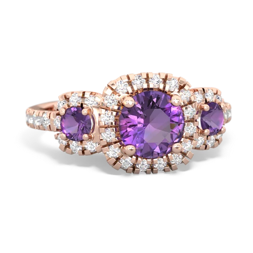 Amethyst Genuine Amethyst with  and  Regal Halo ring Ring