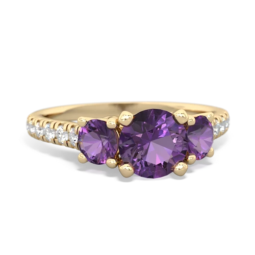 Amethyst Genuine Amethyst with  and  Pave Trellis ring Ring