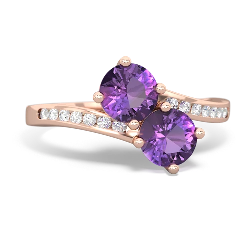 amethyst two stone channel ring