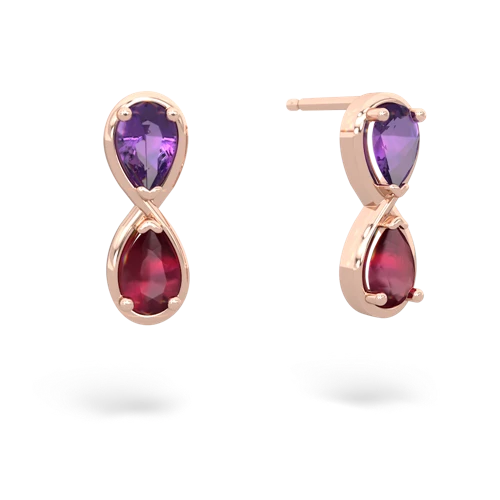 amethyst-ruby infinity earrings