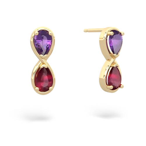amethyst-ruby infinity earrings