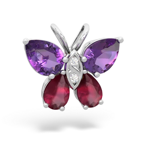 amethyst-ruby butterfly pendant