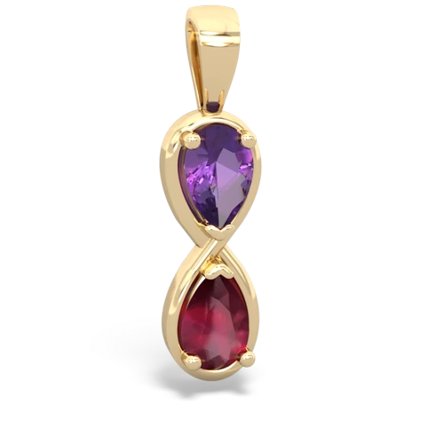 Genuine Amethyst with Genuine Ruby Infinity pendant
