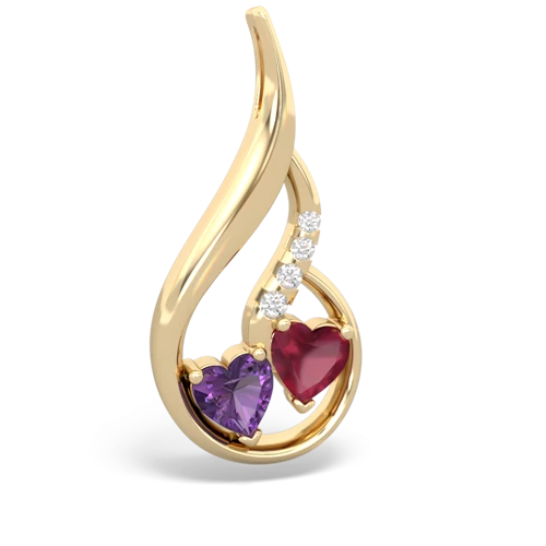 amethyst-ruby keepsake swirl pendant