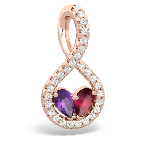 amethyst-ruby pave twist pendant