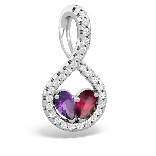 amethyst-ruby pave twist pendant