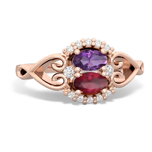 amethyst-ruby antique keepsake ring