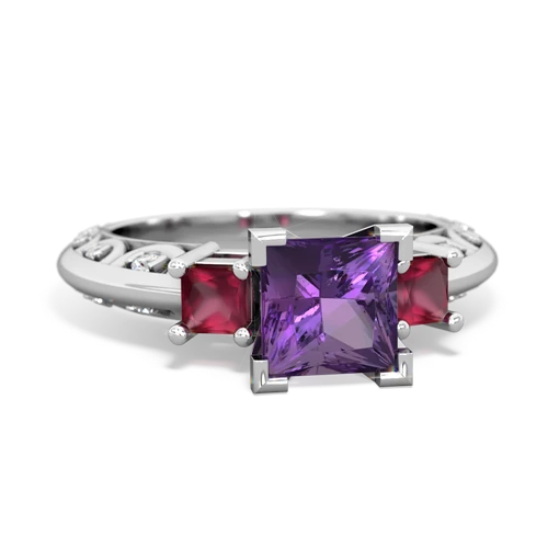 amethyst-ruby engagement ring