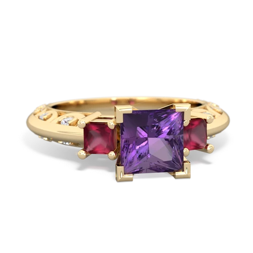 amethyst-ruby engagement ring